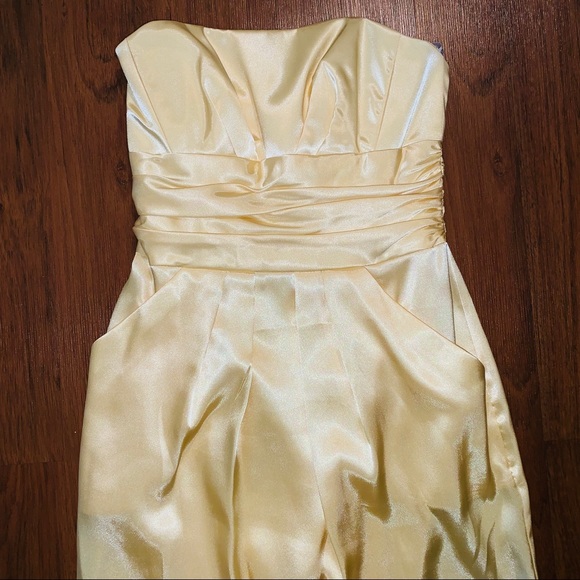 David’s Bridal Yellow Strapless Dress!  Size 2 - Picture 2 of 5